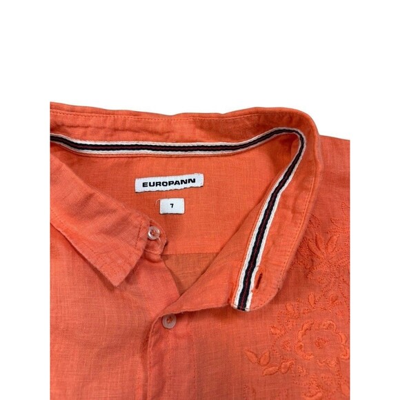 EUROPANN France Linen Shirt Mens Size 7 -3XL  Luxury Button-Up 100% Linen Floral - Picture 3 of 8